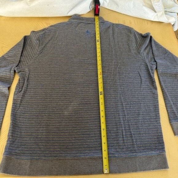 Johnnie-O 1/4 Zip Pullover Mens 2XL Long Sleeve Cotton/Poly Gray w/Blue Stripe - Picture 12 of 14